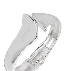 Robert Lee Morris Film Soho Silver Sculptural Bypass Hinged Bangle Bracelet